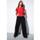Mango wide leg low waist broek zwart