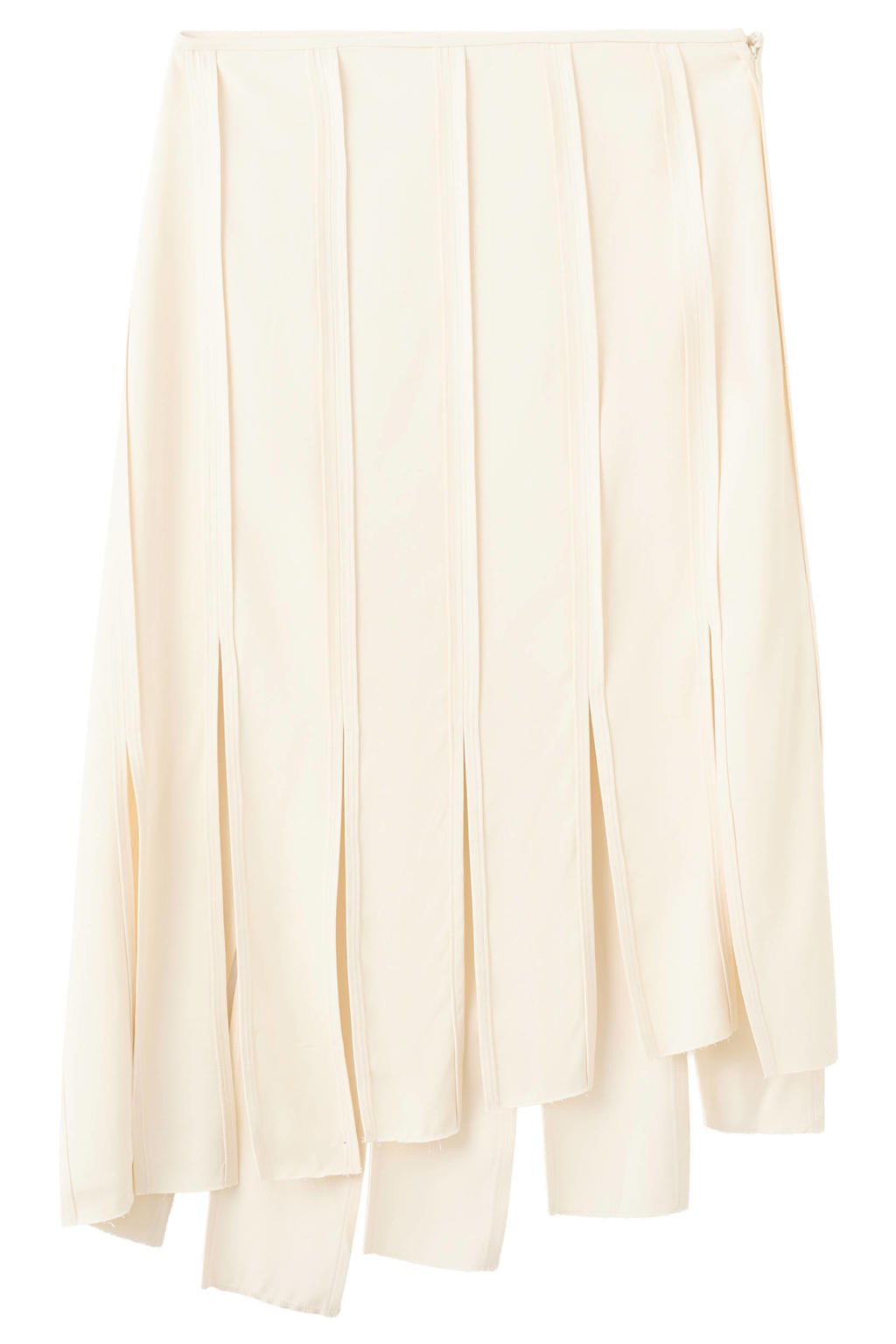 Ecru dames Mango midi rok plooirok gemaakt van viscose en met ritssluiting