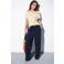 Mango straight low waist broek donkerblauw