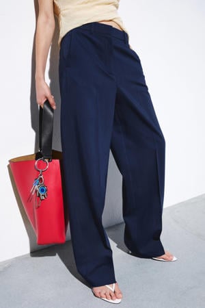 straight low waist broek donkerblauw