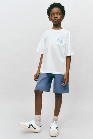 short medium blue denim
