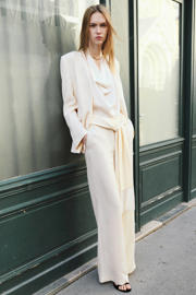 thumbnail: Mango wide leg regular waist broek beige