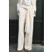 Mango wide leg regular waist broek beige