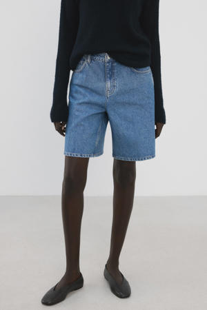 regular waist jort medium blue denim