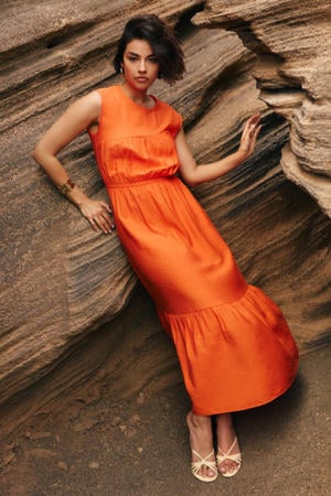 maxi jurk oranje