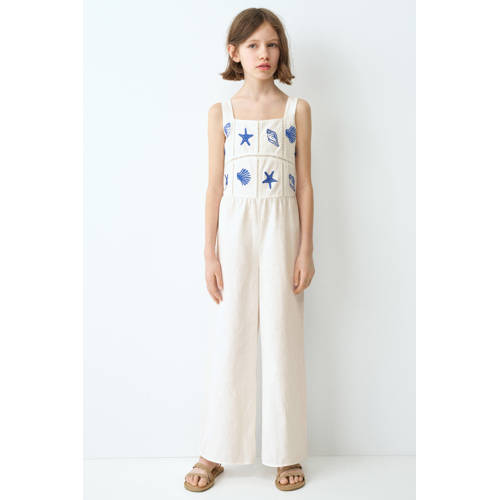 Mango Kids jumpsuit linnen ecru