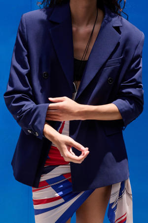 regular blazer blauw
