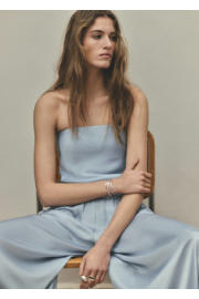 thumbnail: Mango wide leg regular waist broek lichtblauw