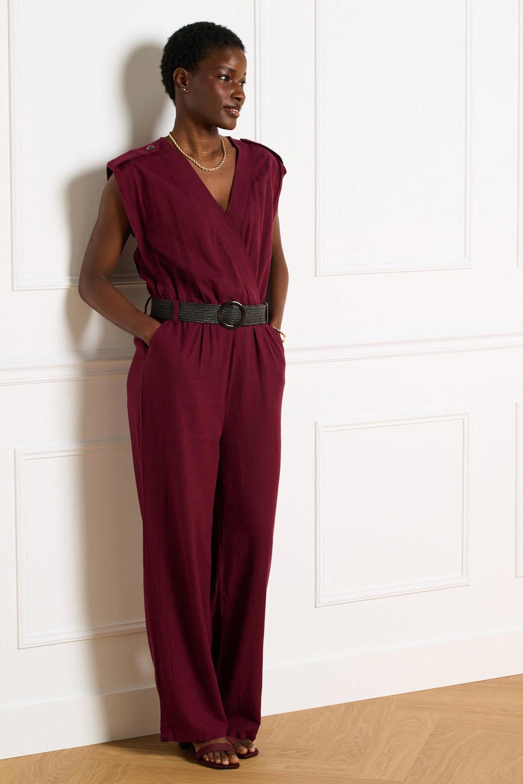 LOLALIZA jumpsuit donkerrood