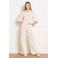LOLALIZA gebloemde wide leg jeans ecru