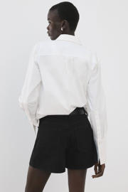 thumbnail: Mango straight regular waist short grey denim