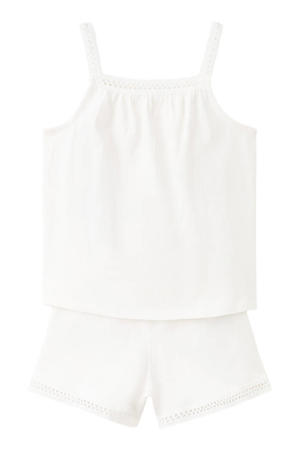 shortama met broderie wit