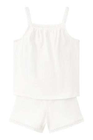 shortama met broderie wit