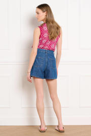 thumbnail: Sanny x LOLALIZA x Wehkamp regular high waist denim short medium blue denim