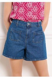 thumbnail: Sanny x LOLALIZA x Wehkamp regular high waist denim short medium blue denim