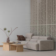 thumbnail: WOOOD AZIZ sierkussen velvet  BRUIN/NATUREL (set van 3) (45x45x10 cm)