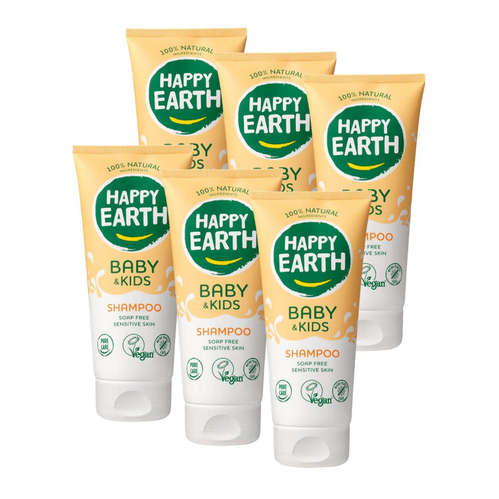 Happy Earth Baby & Kids shampoo - 6 stuks