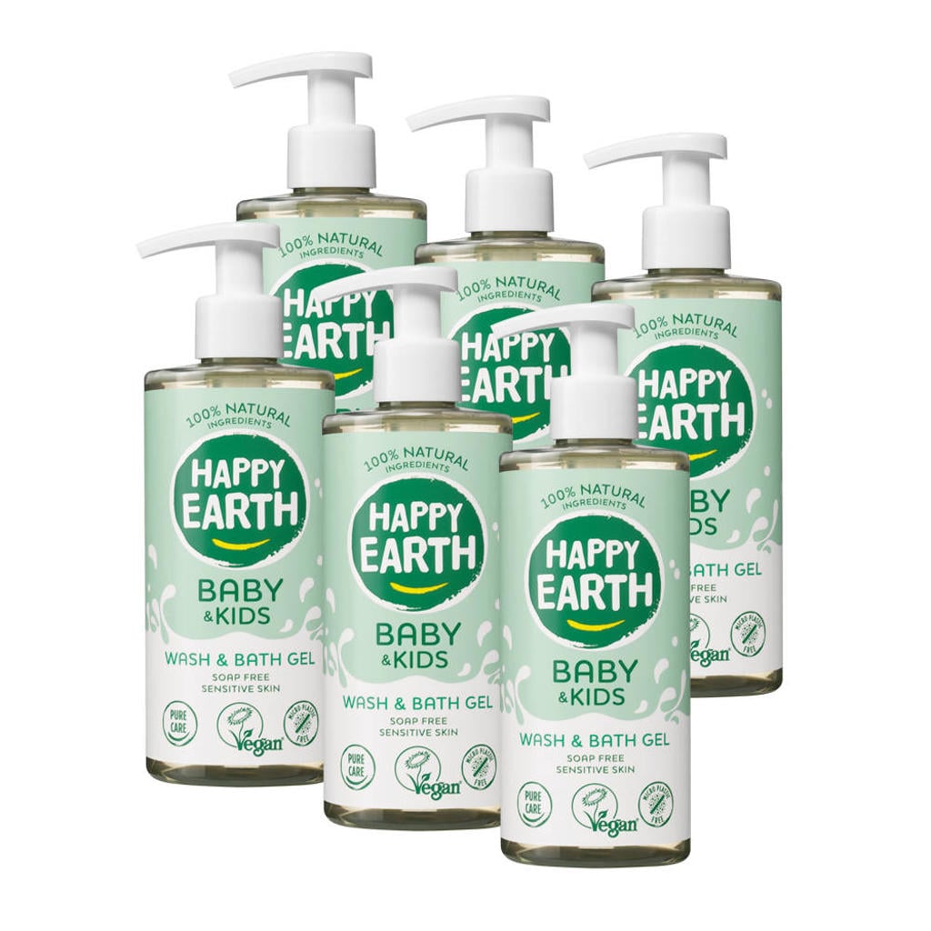 Happy Earth was- en badgel - 6 stuks