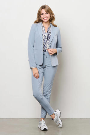 slim regular waist casual broek blauw