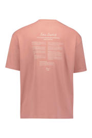 thumbnail: No Excess relaxed T-shirt met backprint koraalrood