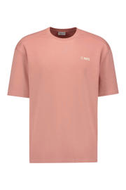 thumbnail: No Excess relaxed T-shirt met backprint koraalrood