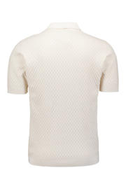 thumbnail: No Excess regular polo met ingebreid patroon ecru