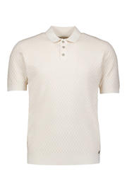 thumbnail: No Excess regular polo met ingebreid patroon ecru