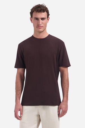 regular T-shirt donkerbruin
