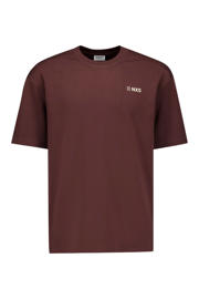 thumbnail: No Excess relaxed T-shirt met backprint donkerbruin