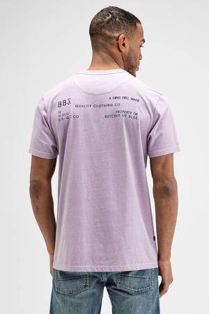 regular fit T-shirt met backprint en print - lichtpaars
