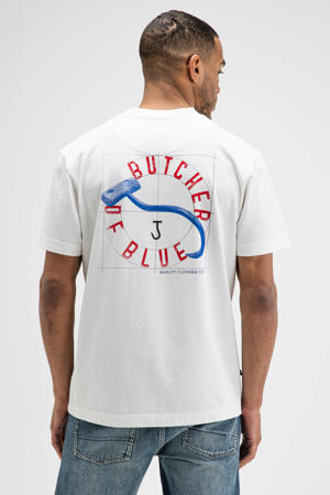 regular fit T-shirt met backprint - titan wit