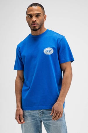 regular fit T-shirt met print - blauw
