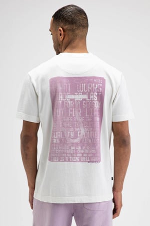 regular fit T-shirt met backprint - wit