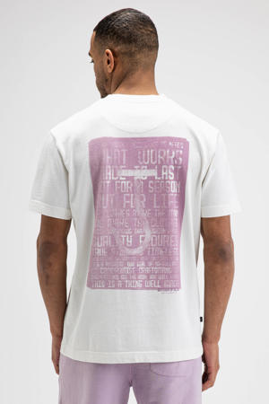 regular fit T-shirt met backprint - wit
