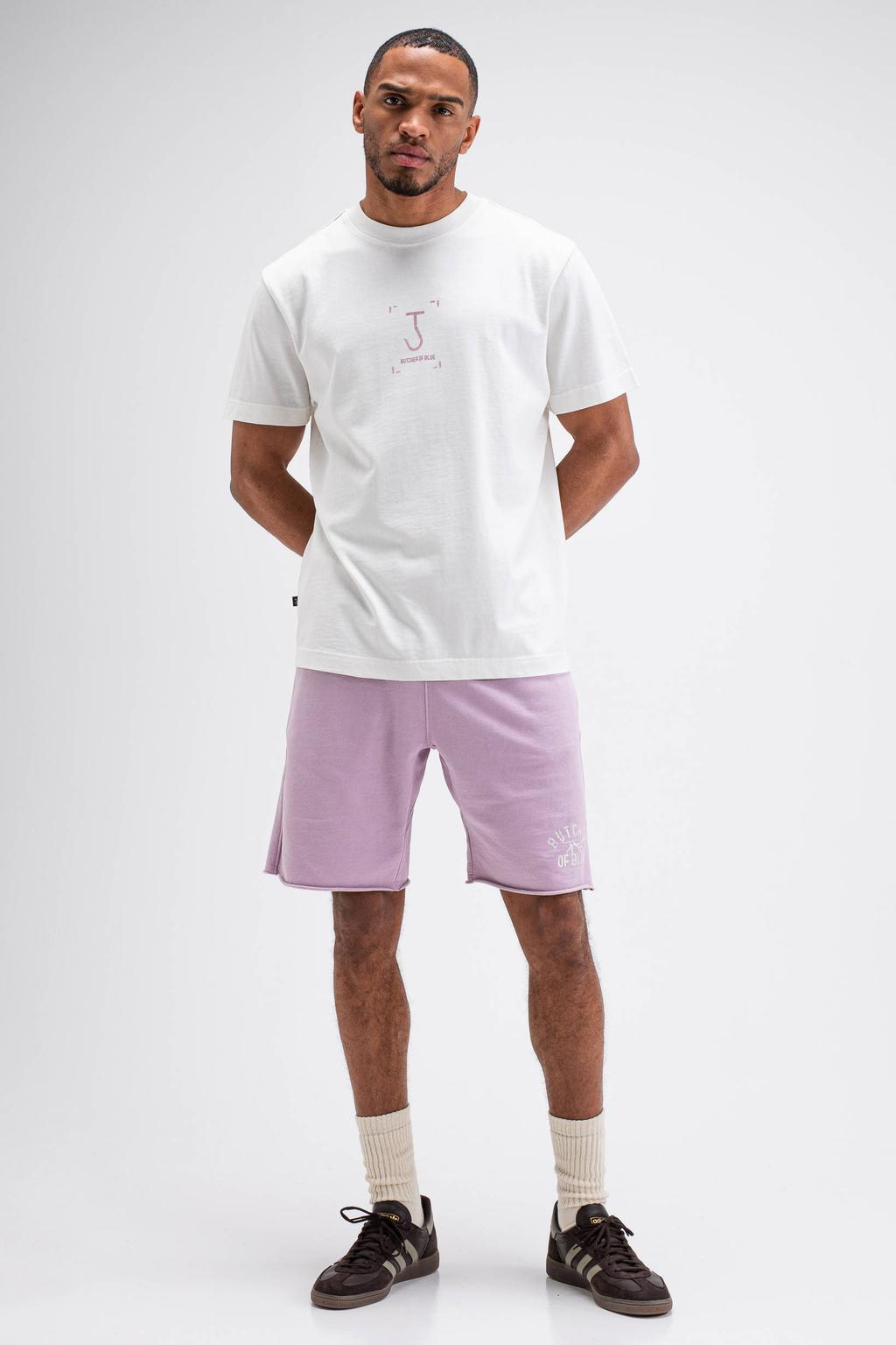 Witte heren Butcher of Blue regular fit T-shirt van katoen met korte mouwen en ronde hals