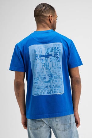 regular fit T-shirt met backprint - blauw