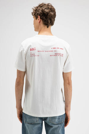 regular fit T-shirt met backprint - wit