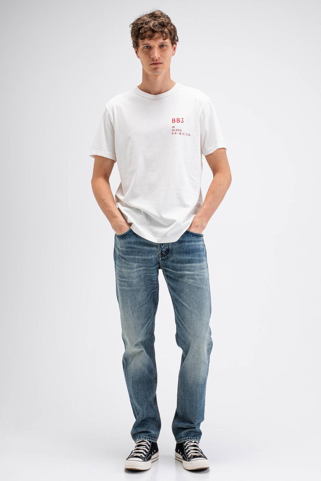 Witte heren Butcher of Blue regular fit T-shirt van katoen met korte mouwen en ronde hals