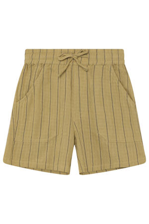 straight regular waist gestreepte casual short olijfgroen