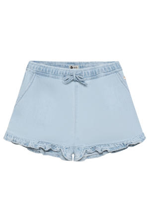 regular waist short light blue denim