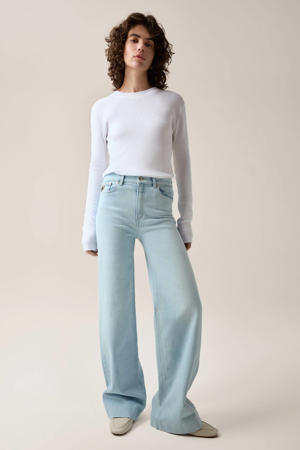 Palazzo high waist wide leg jeans light blue denim