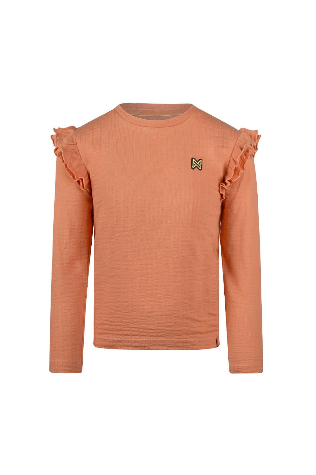 Koko Noko rechtvallende longsleeve met ruches - oranje