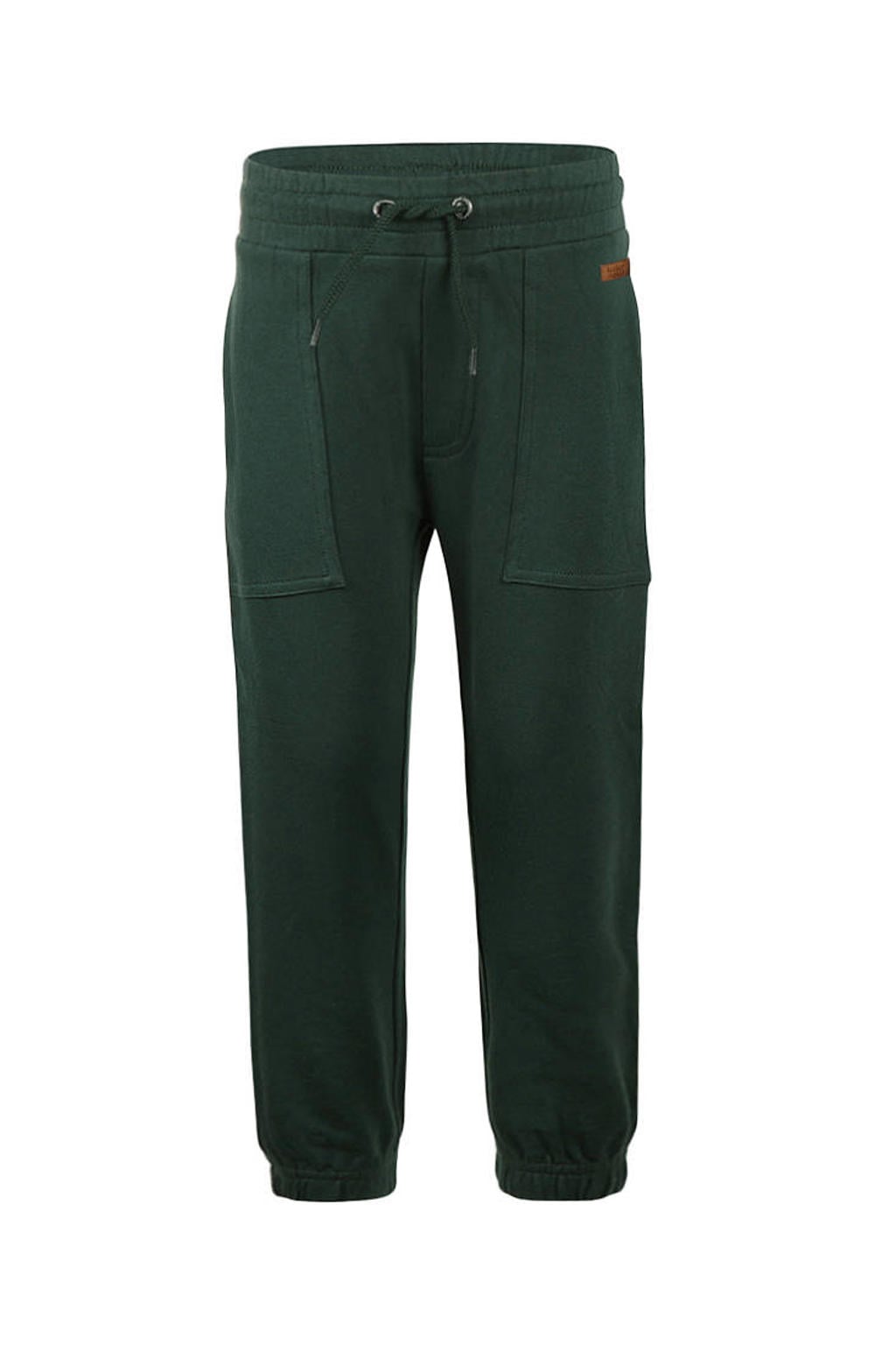 Donkergroene jongens Koko Noko loose fit joggingbroek van sweat materiaal met regular waist, elastische tailleband en effen