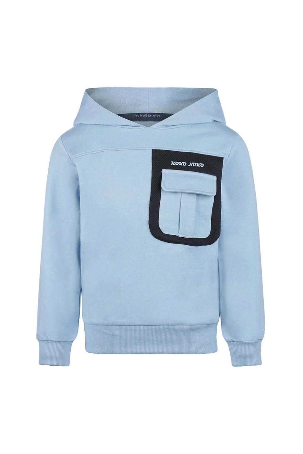 Koko Noko rechtvallende hoodie met print - lichtblauw