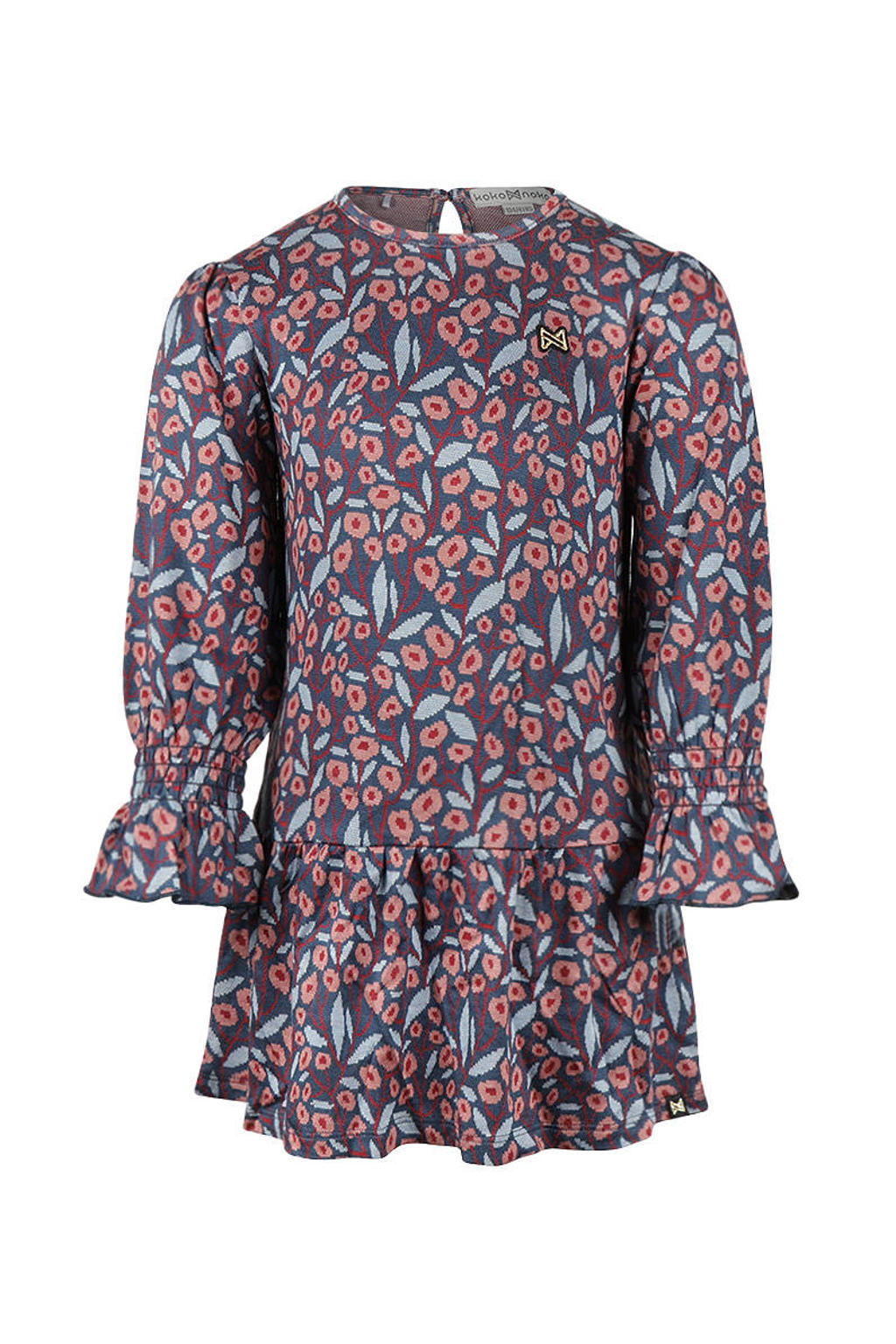 Koko Noko midi jurk met print - blauw/roze