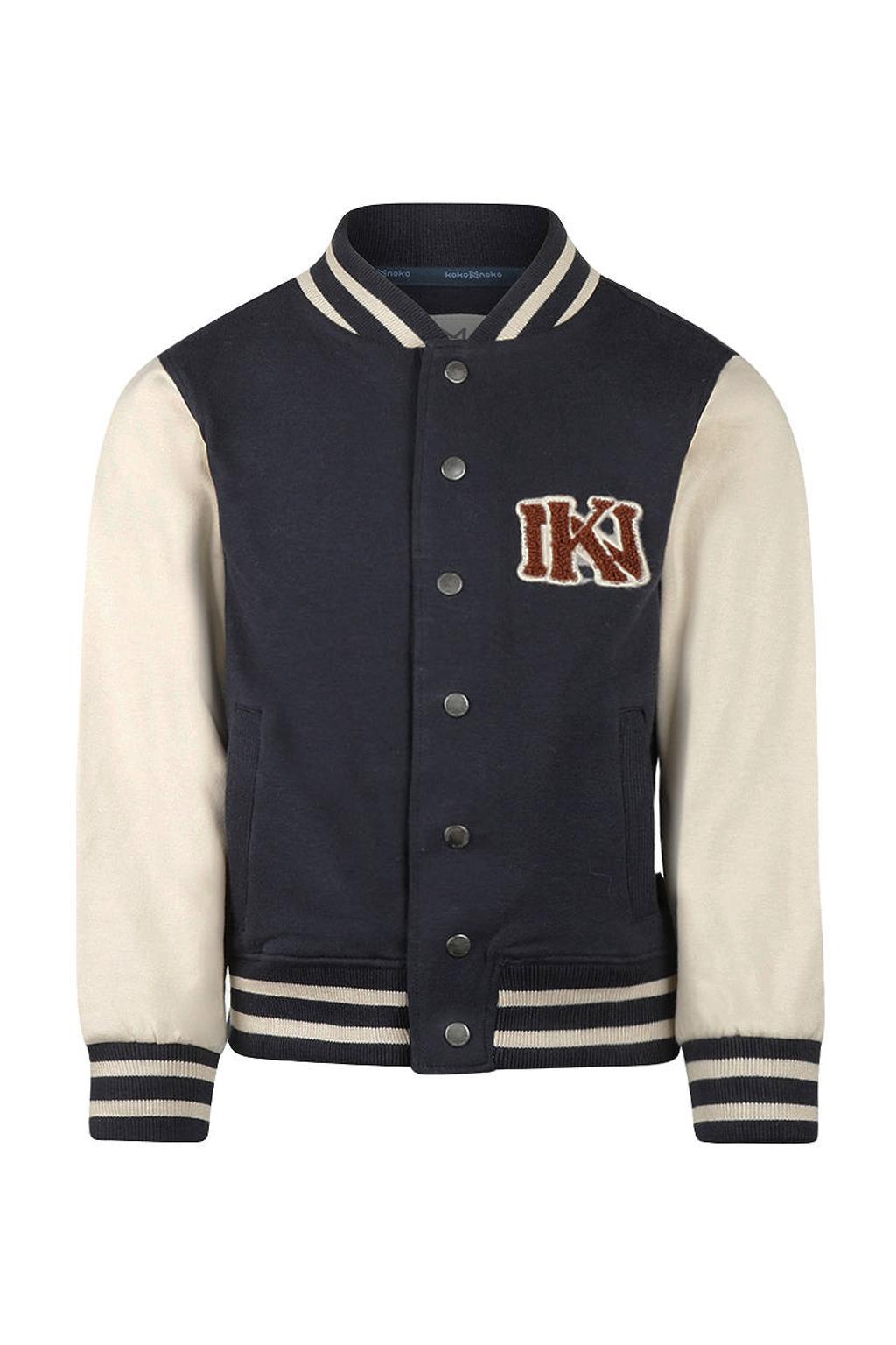 Koko Noko katoenen sweatvest - donkerblauw/beige