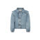 Koko Noko denim rechtvallende blouse met ruches - lichtblauw