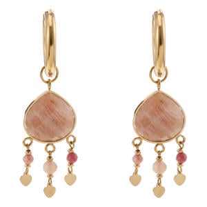 oorbellen goudkleurig/roze
