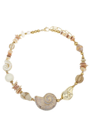 ketting met schelpen goudkleurig