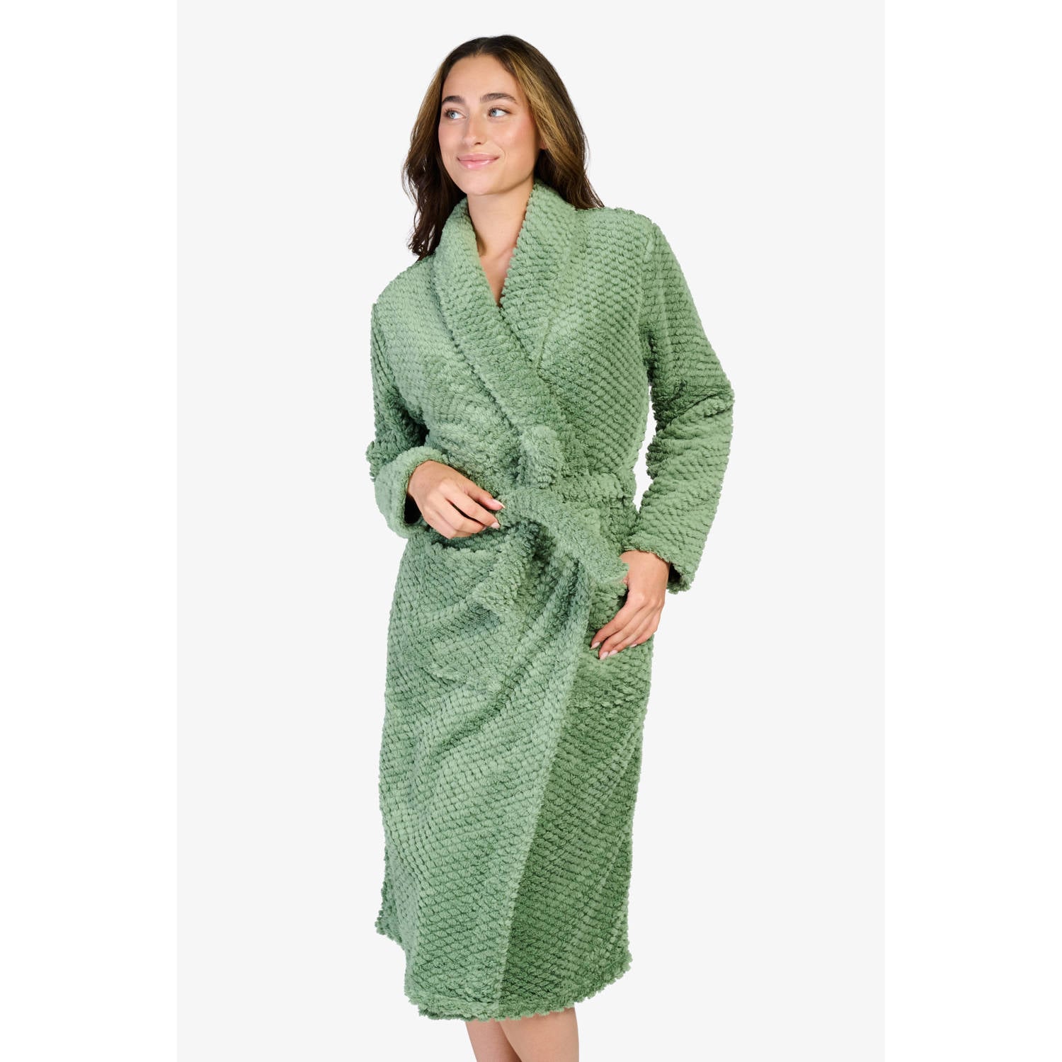 Ten Cate fleece badjas groen
